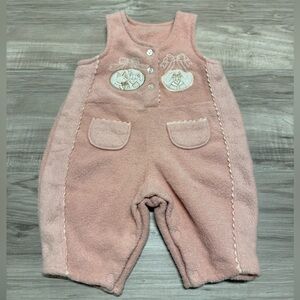 Charter Club Blush Pink Fleece Kids Overalls Baby Size 3/6 Months Luxury Comfort